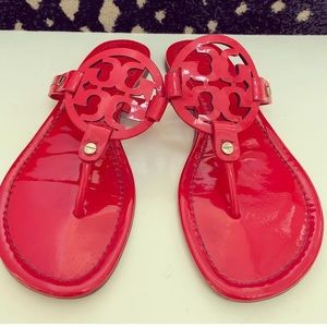 Tory Burch red patent leather sandals size 7